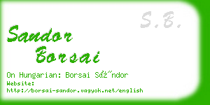 sandor borsai business card